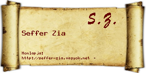 Seffer Zia névjegykártya